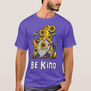 Camiseta Be Kind Sunflower Inspirador Cute Gnome