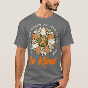 Camiseta Be Kind Sunflower Orange ADHD Awareness Ribbon Pre