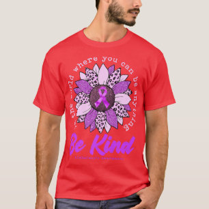 Camiseta Be Kind Sunflower Purple Alzheimers Awareness Ribb