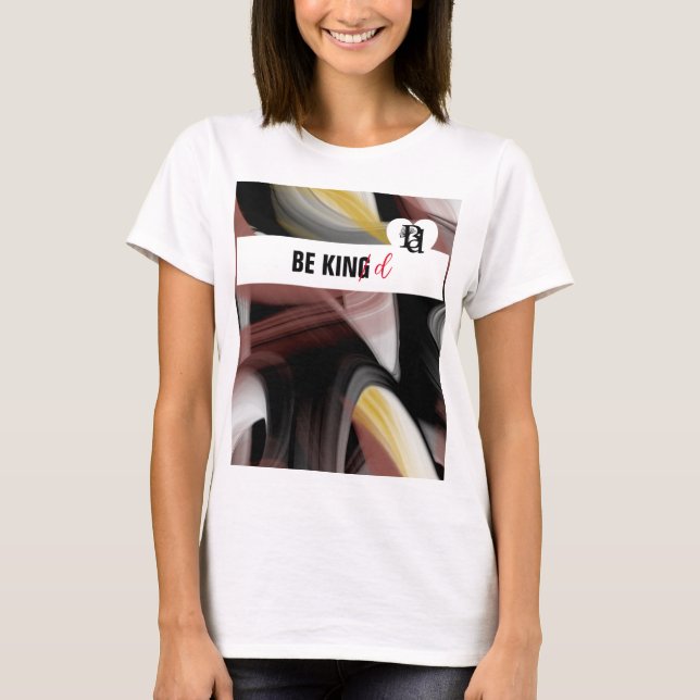 Camiseta Be Kind T-Shirt Trend Resumen de Polvo Blanco Negr (Anverso)