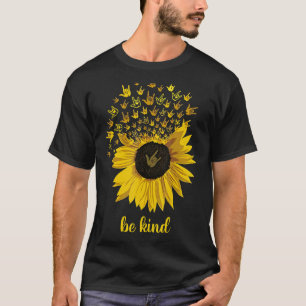 Camiseta Be Kind Yolo Hand Rótulo Sunflower Inspirador Flo
