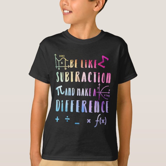 Camiseta Be Like Subtraction Math Quote For Teachers Studen (Anverso)
