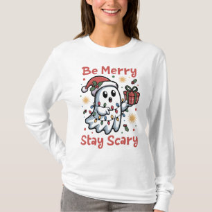 Camiseta Be Merry Stay Scary Navidades Halloween