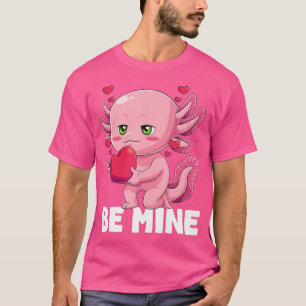 Camiseta Be Mine Axolotl Día de San Valentín Kawaii Mexican