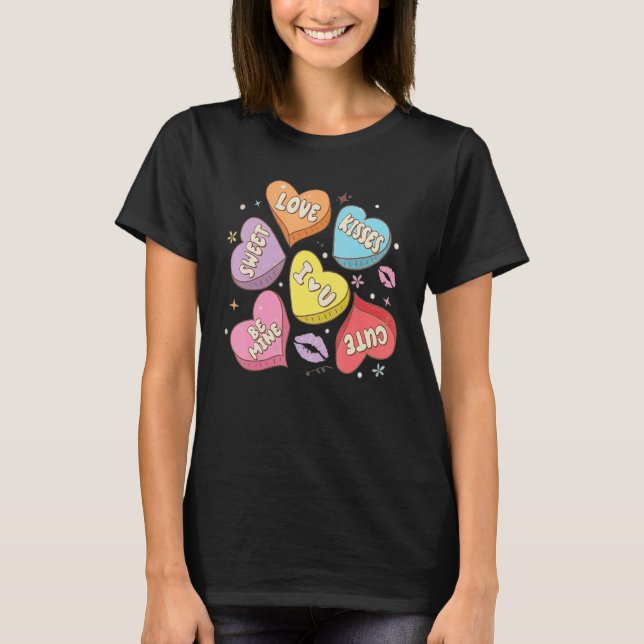 Camiseta Be Mine Conversations Hearts XOXO Día de San Valen (Anverso)
