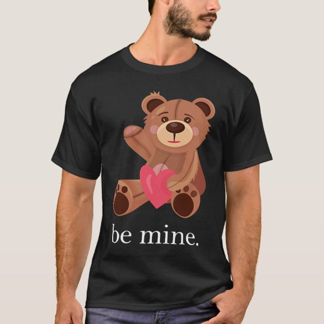 Camiseta Be Mine Lovely Bear Valentine's Day Heart Love Rel (Anverso)
