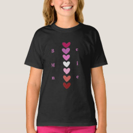 Camiseta Be Mine Minimal Heart Stack Valentine T-Shirt