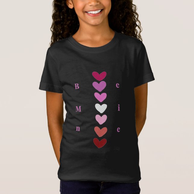 Camiseta Be Mine Minimal Heart Stack Valentine T-Shirt (Anverso)
