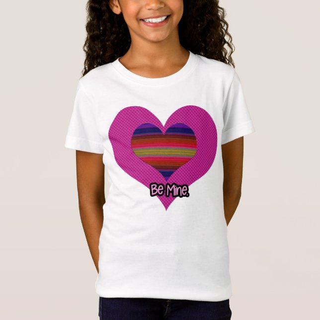 Camiseta Be Mine Valentine Rainbow Heart Heart (Anverso)