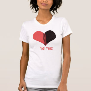 Camiseta Be Mine Valentine Red Stripe Heart