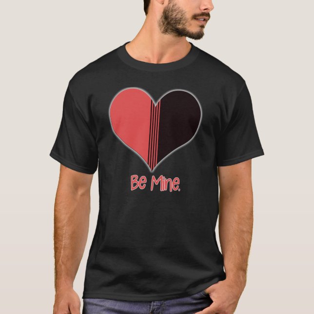 Camiseta Be Mine Valentine Red Stripe Heart (Anverso)