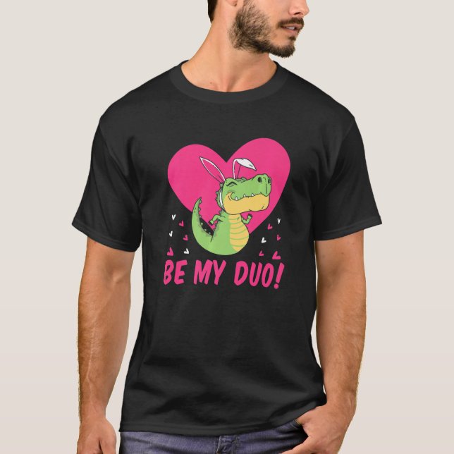 Camiseta Be My Duo Cul Flying Dinosaur El día de San Valent (Anverso)