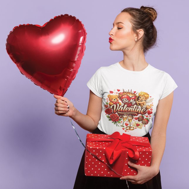 Camiseta Be My Valentine Liebesfeier Design (Subido por el creador)