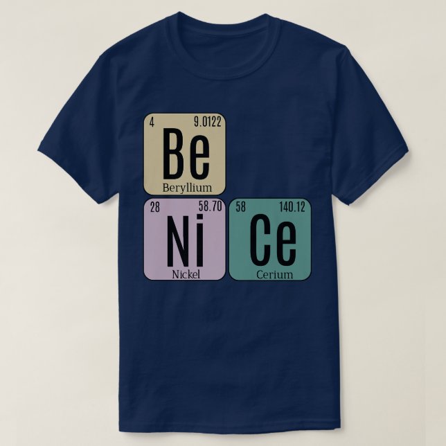 Camiseta Be Nice Peridic Table Elements Science Premium 12 (Diseño del anverso)