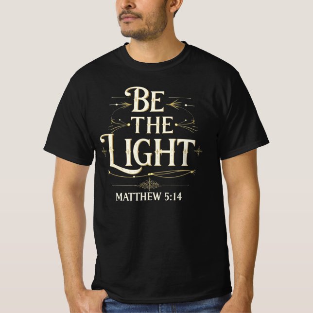Camiseta "Be The Light" Matthew 5:14 Christian Christmas (Anverso)