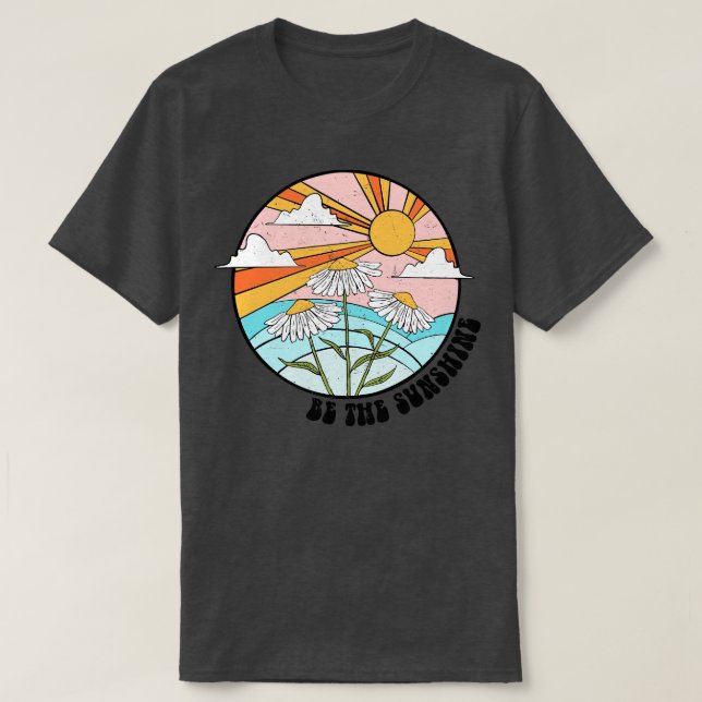 Camiseta Be the Sunshine Retro Floral Mental Health Matters (Diseño del anverso)