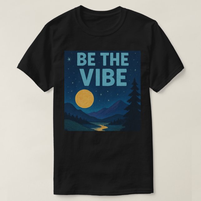 Camiseta “Be The Vibe” Retro Crayon Nightscape Aesthetic (Diseño del anverso)