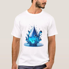 Camiseta "Be Water" Drop Design de alta calidad