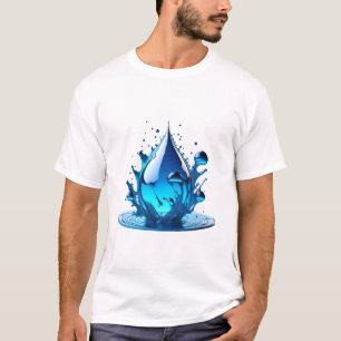 Camiseta "Be Water" Drop Design de alta calidad