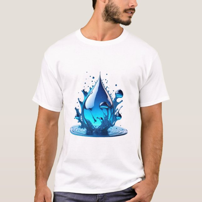 Camiseta "Be Water" Drop Design de alta calidad (Anverso)