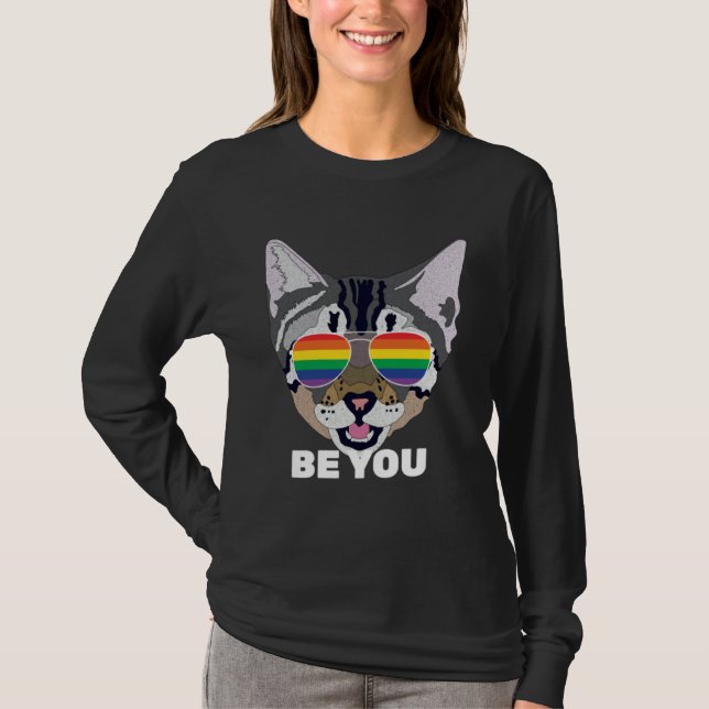 Camiseta Be You Cat  Gay Pride (Anverso)
