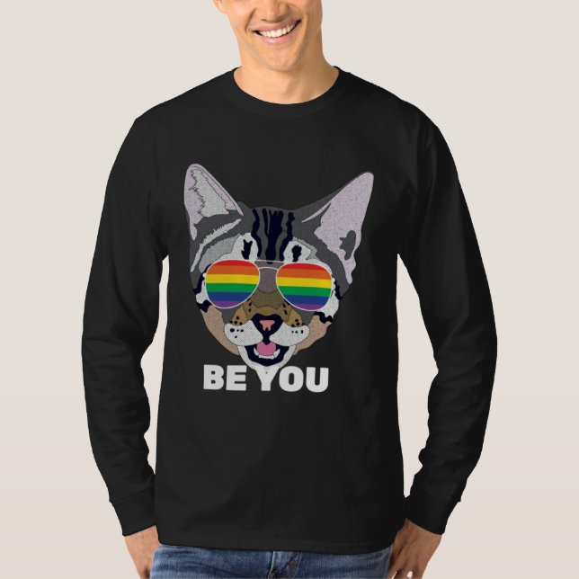 Camiseta Be You Cat  Gay Pride (Anverso)