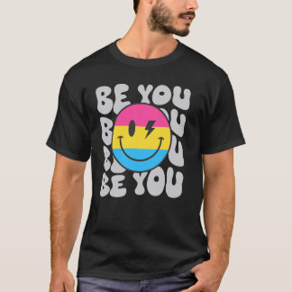 Camiseta Be You Groovy Smile Face Hippie LGBTQ Pansexual Pa