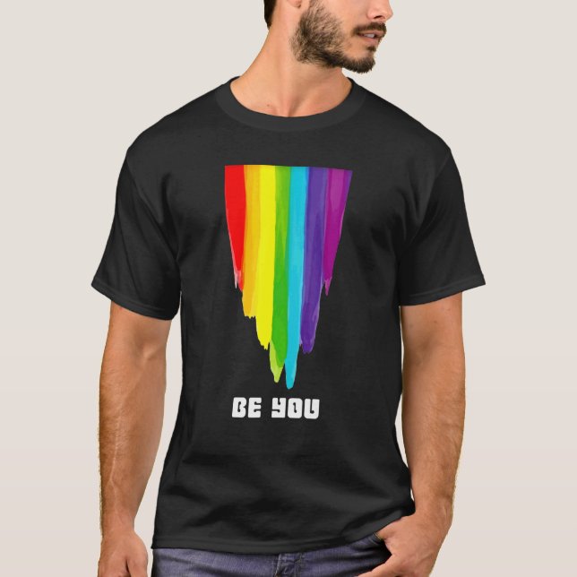 Camiseta Be You Pride Rainbow LGBTQ Flag Love Is Love Gay L (Anverso)