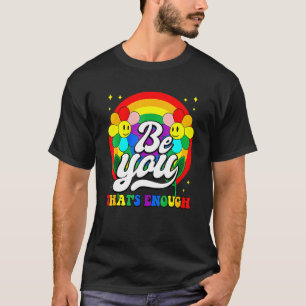 Camiseta Be You Prie Lgbtq Gay Lgbt Ally Rainbow Flag Retr