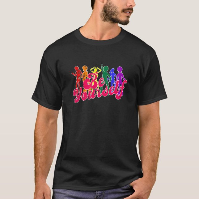 Camiseta Be Yourself Disco Dancers Cute Lgbtq Gay Pride (Anverso)