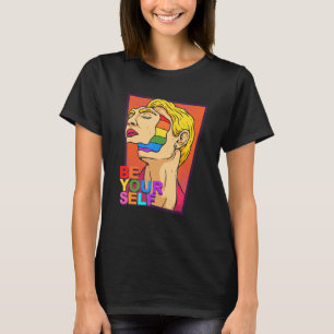Camiseta Be Yourself Pop Art LGBT Orgullo Mes de la Bandera