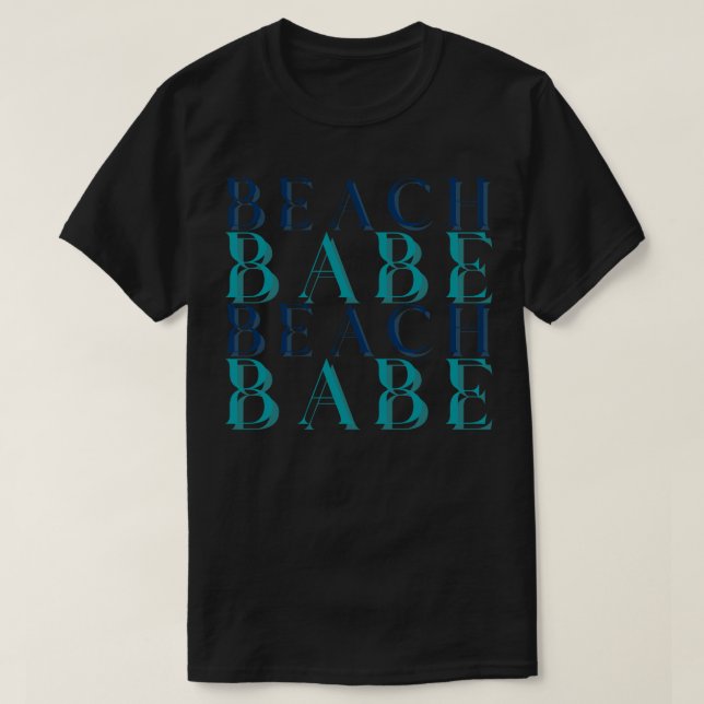 Camiseta Beach Babe Fun Summer Beach Sand Surf Design 1 (Diseño del anverso)
