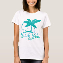 Beach Babe Palm Tree Aruba Verde azulado & Blue So