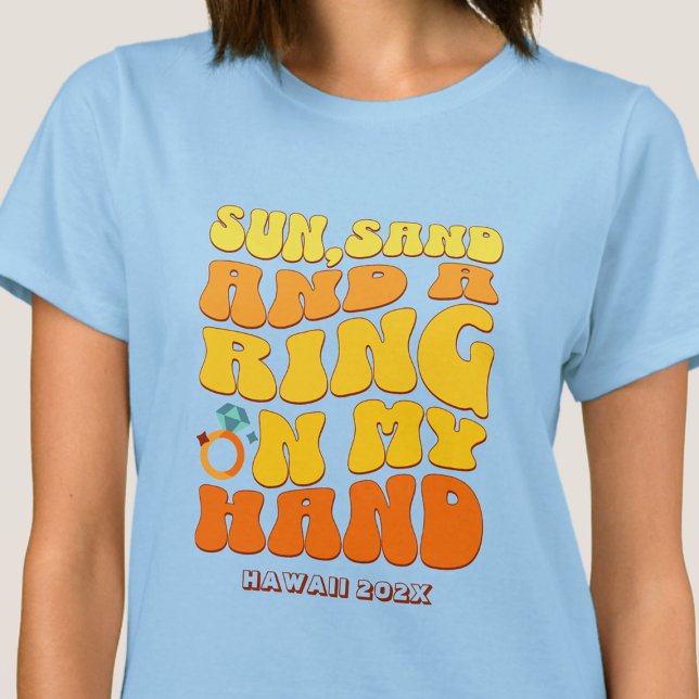 Camiseta Beach Bachelorette Party Retro Sun Sand Ring (Subido por el creador)