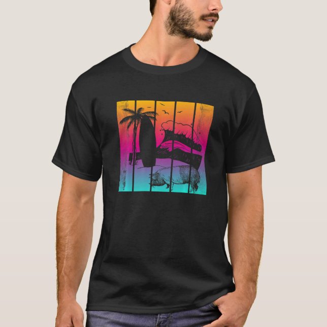 Camiseta Beach Board Surfing Pig (Anverso)
