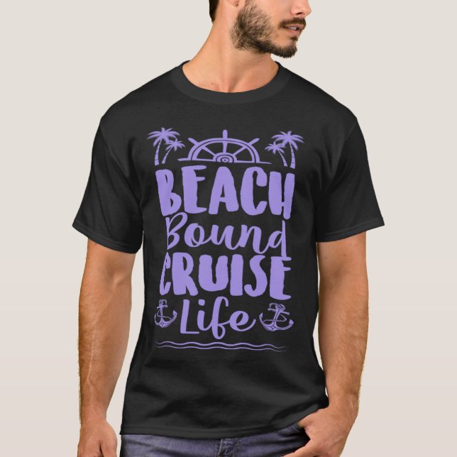 Camiseta Beach Bound Cruise Trip Tropical Cruise Ship Vacat (Anverso)