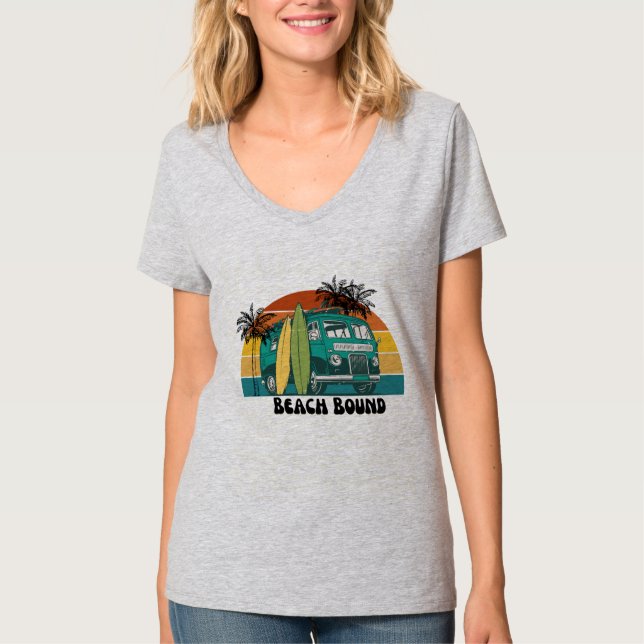 Camiseta Beach Bound, Surf's Up Retro (Anverso)