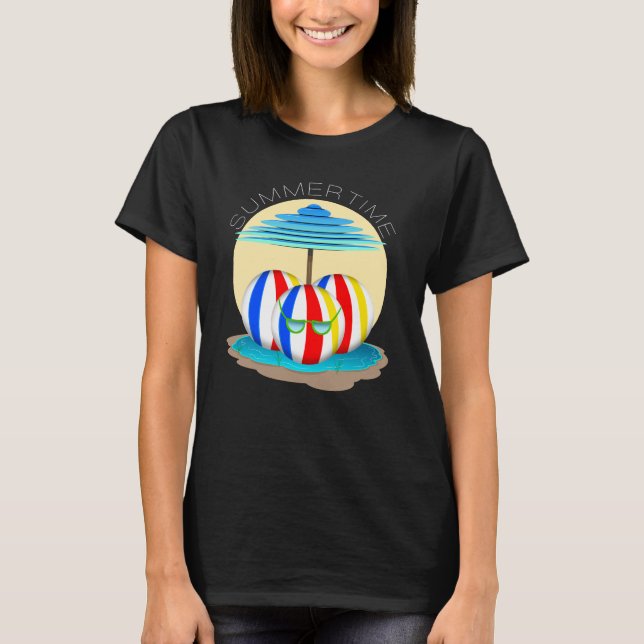 Camiseta Beach Buddies Beat the Heat: Sun's Out, Fins Out! (Anverso)