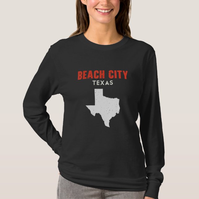 Camiseta Beach City Texas USA State America Travel Texas (Anverso)