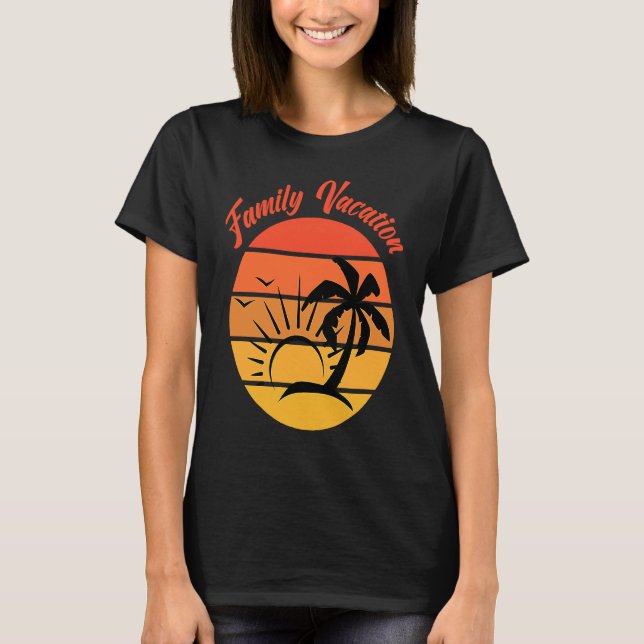 Camiseta Beach Family Vacation Palms Sunset Holiday Matchin (Anverso)
