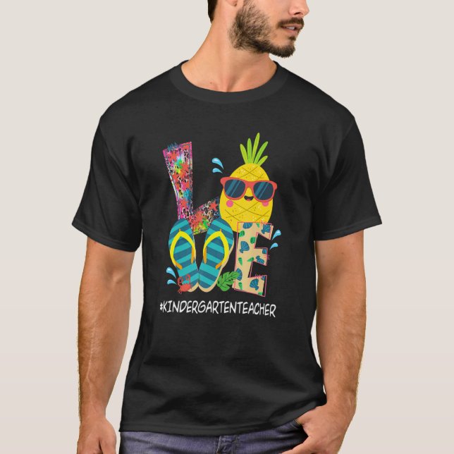 Camiseta Beach Flip Flops Pineapple Summer Vacation Love Ki (Anverso)