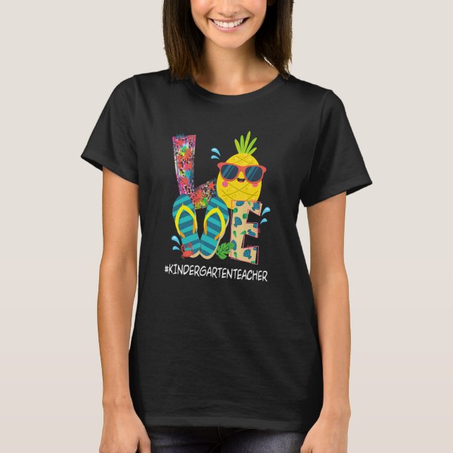 Camiseta Beach Flip Flops Pineapple Summer Vacation Love Ki (Anverso)