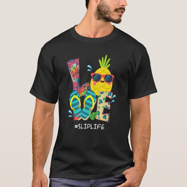 Camiseta Beach Flip Flops Pineapple Summer Vacation Love Sl (Anverso)