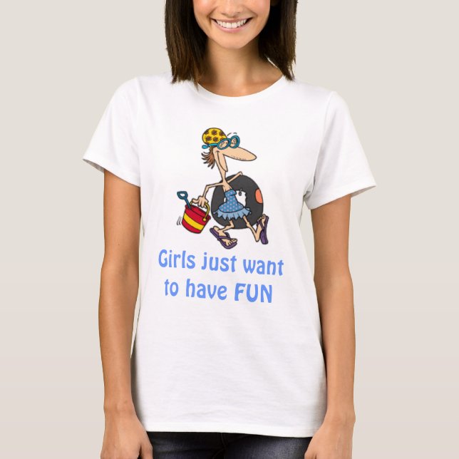 Camiseta beach, Girls just want to have FUN (Anverso)