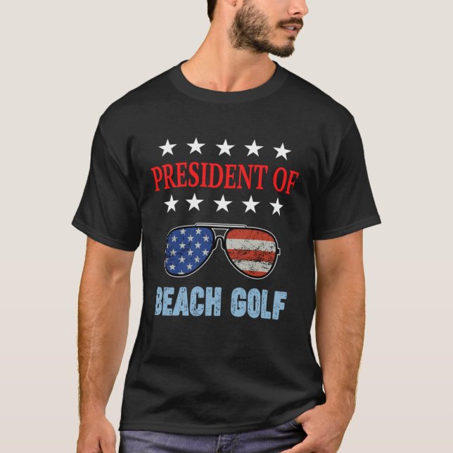 Camiseta Beach Golf Accessories  USA Flag Beach Saying (Anverso)
