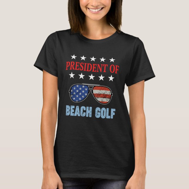 Camiseta Beach Golf Accessories  USA Flag Beach Saying (Anverso)