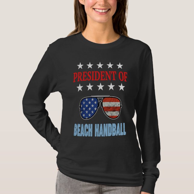 Camiseta Beach Handball Accessories  USA Flag Beach Saying (Anverso)