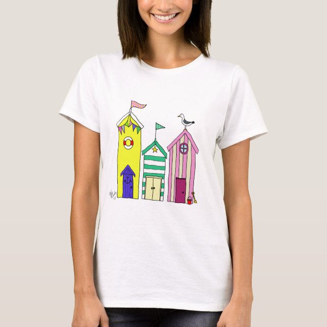 Camiseta Beach Huts 1 Ilustracion (Anverso)
