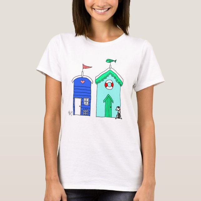 Camiseta Beach Huts 2 Illustration (Anverso)