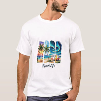 Camiseta Beach Life T-Shirt – Tropical Summer Vibes & Surf